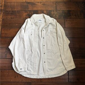 NWOT Zara Cream Button-Up jacket